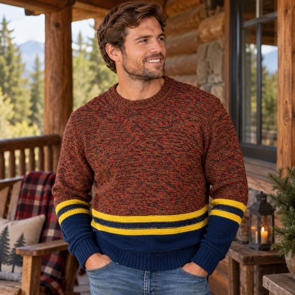 NWOT Diesel Alpaca Wool Blend Sweater Rugby Stripe Holiday Winter Luxury XXL